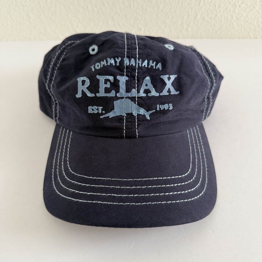 Tommy Bahama Relax Cool Operator Cocktail Recipe Marlin Hat Cap Blue Adjustable